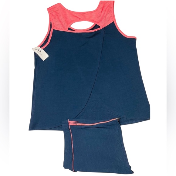 RHONDA SHEAR TWO-PIECE PAJAMA SET  SHORT PANTS WOMENS NAVY BLUE COLOR SIZE XL - Picture 3 of 14